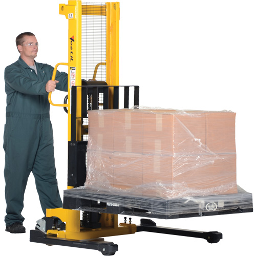 Manual Hydraulic Stacker, Hand Pump Operated, 2000 lbs. Capacity, 35" Max Lift Pronet Distribution