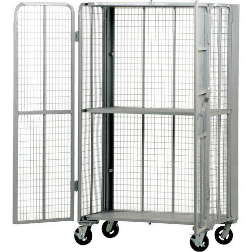 FST Series Folding Security Truck, 1 Tiers, 27" L x 45" W x 77" H, 2000 lbs. Cap. Pronet Distribution