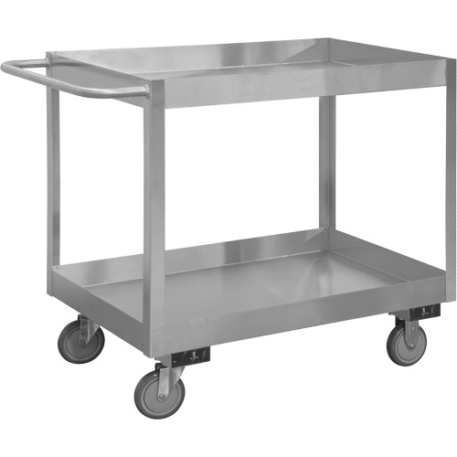 Industrial Grade Shelf Cart, 2 Tiers, 24-1/8" W x 35" H x 42" D, 1200 lbs. Capacity Pronet Distribution