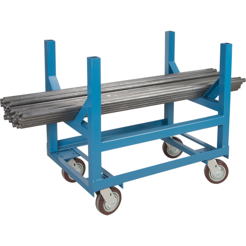 Chariot &agrave; berceaux pour tuyaux et barres, 24" lo x 24" la x 34" h, Capacit&eacute; de 2500 lb, Roue Polyur&eacute;thane Pronet Distribution