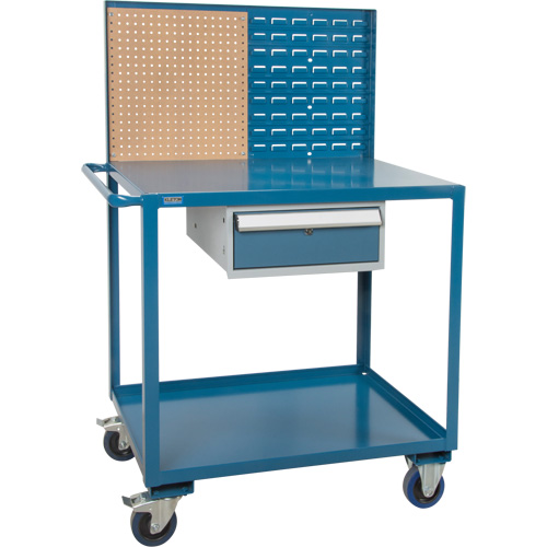 Mobile Service Cart, 2 Tiers, 24" W x 57" H x 40" D, 1200 lbs. Capacity Pronet Distribution