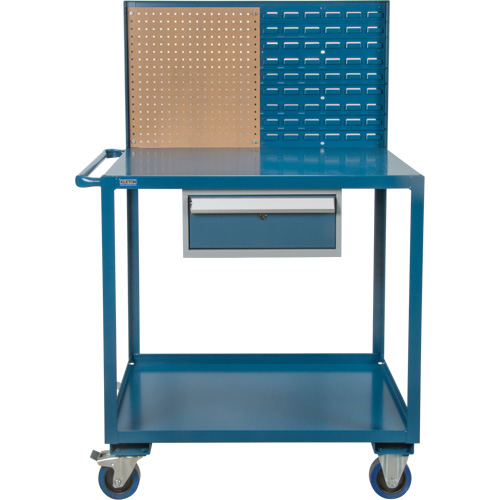 Mobile Service Cart, 2 Tiers, 24" W x 57" H x 40" D, 1200 lbs. Capacity Pronet Distribution