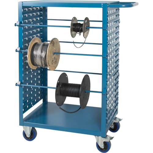 Mobile Wire Spool Cart, Steel, 6 Rod, 21" W x 48" H x 38" D, 1200 lbs. Capacity Pronet Distribution