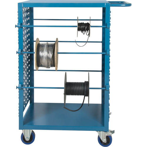 Mobile Wire Spool Cart, Steel, 6 Rod, 21" W x 48" H x 38" D, 1200 lbs. Capacity Pronet Distribution