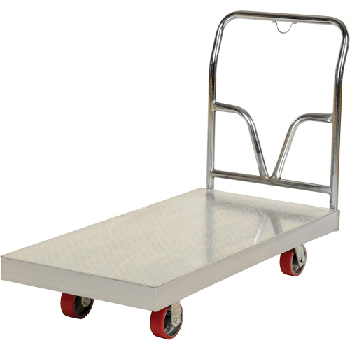 Chariot &agrave; plate-forme en aluminium, 24" la x 48" lo, 3600 lb cap, Roues Polyur&eacute;thane Pronet Distribution