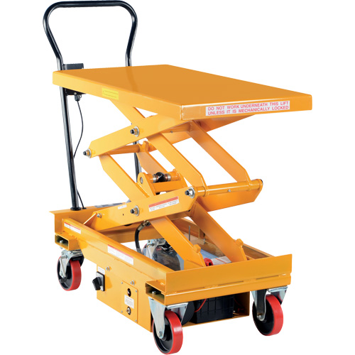 DC Powered Hydraulic Scissor Lift Elevating Cart, Steel, 39-3/4" L x 20-1/2" W, 1000 lbs. Capacity Pronet Distribution