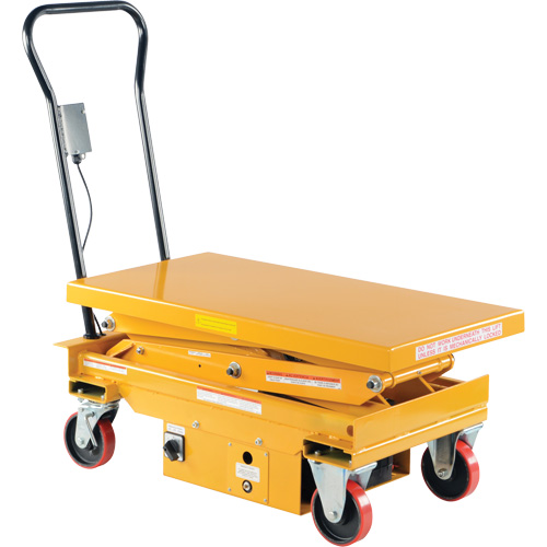 DC Powered Hydraulic Scissor Lift Elevating Cart, Steel, 39-3/4" L x 20-1/2" W, 1000 lbs. Capacity Pronet Distribution