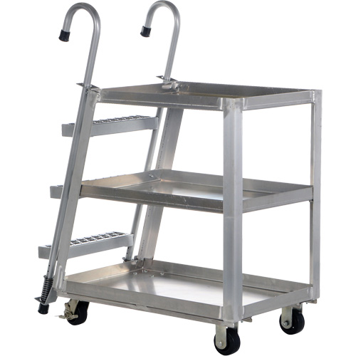 Chariot de pr&eacute;l&egrave;vement de stock, Aluminium, 21-7/8" la x 40" p, 3 tablettes, Capacit&eacute; 660 lb Pronet Distribution
