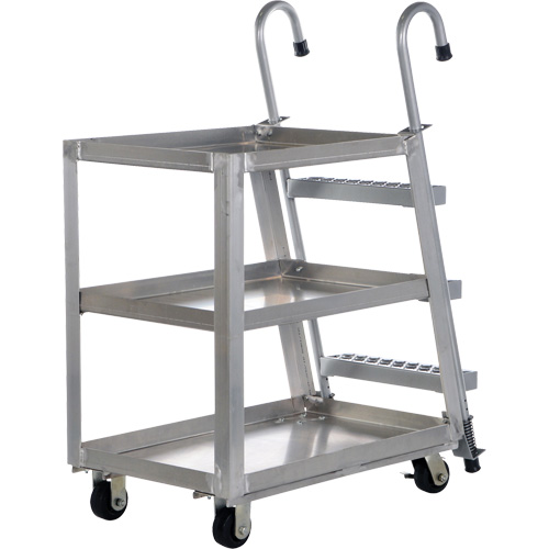 Chariot de pr&eacute;l&egrave;vement de stock, Aluminium, 21-7/8" la x 40" p, 3 tablettes, Capacit&eacute; 660 lb Pronet Distribution
