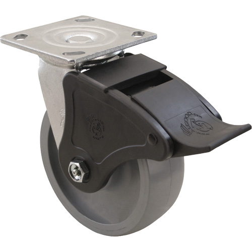 Roulette Max9, Pivotant, 6" (152,4 mm), Gris-WOW Envirothane, 1100 lb (498,95 kg) Pronet Distribution
