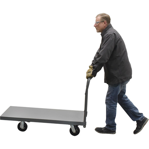 Chariot &agrave; plateforme, 48" lo x 24" la x Capacit&eacute; 2000 lb, Roues en Caoutchouc Pronet Distribution
