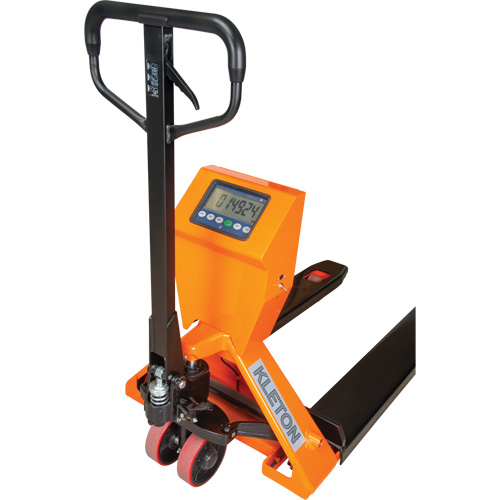 Digital Scale Pallet Truck, 44.5" L x 27.75" W, 4400 lbs. Cap. Pronet Distribution