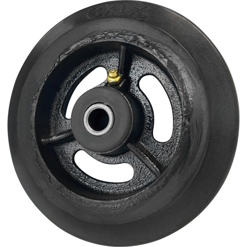 Roue en caoutchouc moul&eacute;, 6'' (152 mm) dia. x 1-1/2" (38 mm) la, Capacit&eacute; de 450 lb (204 kg) Pronet Distribution