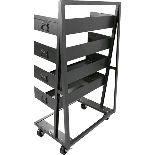 Chariot &agrave; cadre en A robuste &agrave; un c&ocirc;t&eacute; avec 4 grands plateaux, 38" x 25" x 63", Capacit&eacute; 2500 lb Pronet Distribution