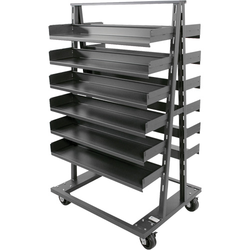 Chariot &agrave; cadre en A robuste &agrave; deux c&ocirc;t&eacute;s avec 12 plateaux, 38" x 30" x 63", Capacit&eacute; 2500 lb Pronet Distribution