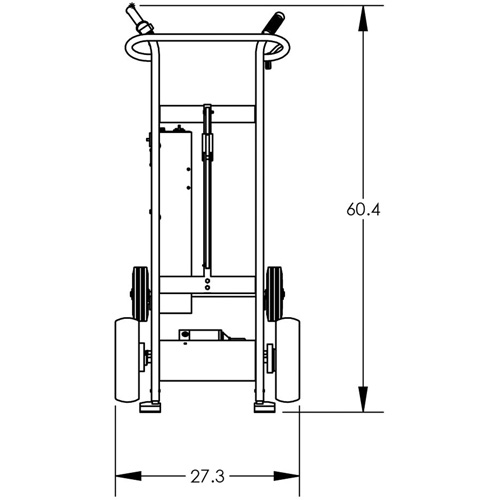 Powered Drum Hand Truck with Pneumatic Wheels Pronet Distribution