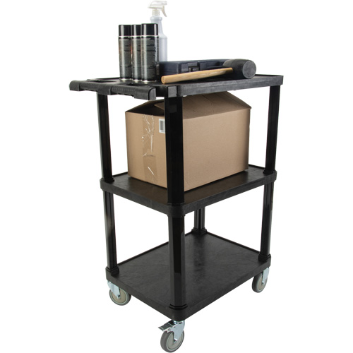 Chariot utilitaire avec tablette plate, 3 tiers, 18-1/8" x 37-3/8" x 27-3/4", Capacit&eacute; 330 lb Pronet Distribution