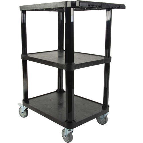 Chariot utilitaire avec tablette plate, 3 tiers, 18-1/8" x 37-3/8" x 27-3/4", Capacit&eacute; 330 lb Pronet Distribution