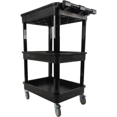 Chariot utilitaire avec tablette &agrave; bordure profonde, 3 tiers, 19" x 39-1/2" x 28-1/4", Capacit&eacute; 330 lb Pronet Distribution