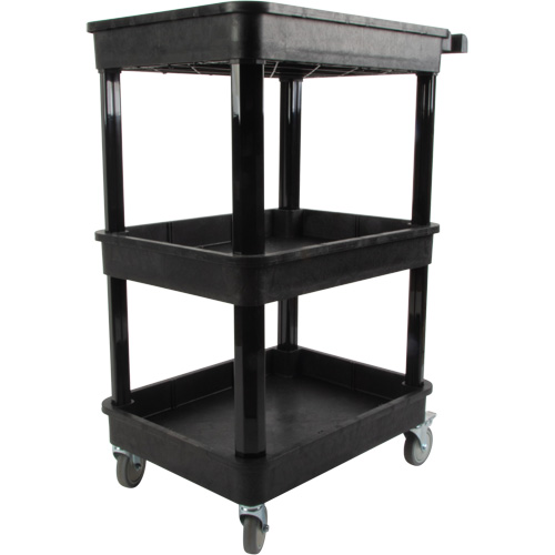 Chariot utilitaire avec tablette &agrave; bordure profonde, 3 tiers, 19" x 39-1/2" x 28-1/4", Capacit&eacute; 330 lb Pronet Distribution