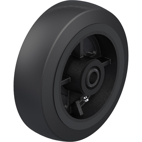 Roue en caoutchouc noir sur noyau en fonte Pronet Distribution