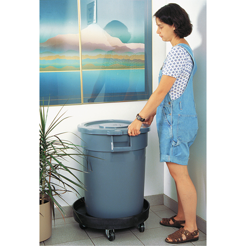 Waste Container Dolly, Polyethylene, Black Pronet Distribution