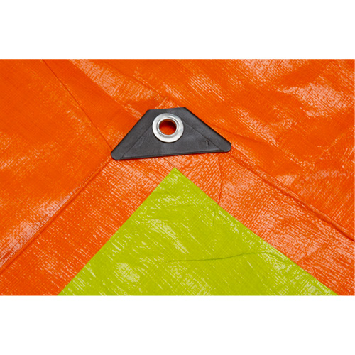 High-Visibility Heavy-Duty Woven Tarp, Polyethylene, Green/Orange, 16' x 20' x 12 mils Pronet Distribution