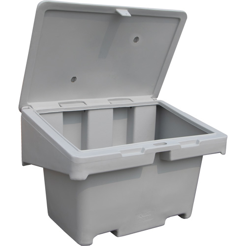 Contenants pour sel & sable SOS, Avec Moraillon, 42" x 29" x 30", 11 pi³, Gris Pronet Distribution
