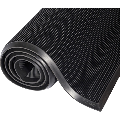 Tapis Mat-A-Dor, Caoutchouc, Grattoir Type, Motif Style pointe de doigt, 2-2/3' x 3-1/4', Noir Pronet Distribution