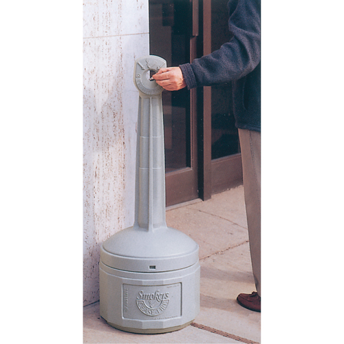 Cendriers Smoker's Cease-Fire, Sur pied, Plastique, Capacit&eacute; 4 gal. US, Hauteur 38-1/2" Pronet Distribution