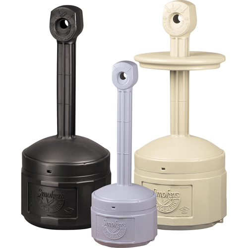 Cendriers Smoker's Cease-Fire, Sur pied, Plastique, Capacit&eacute; 1 gal. US, Hauteur 30" Pronet Distribution