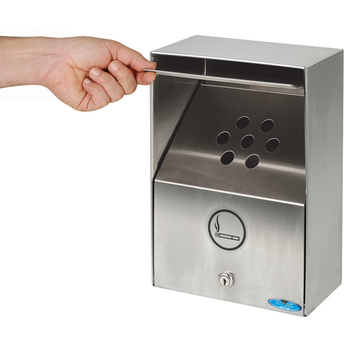 Cendriers, Montage mural, Acier inoxydable, Capacit&eacute; 3,3 litres, Hauteur 13-1/2" Pronet Distribution