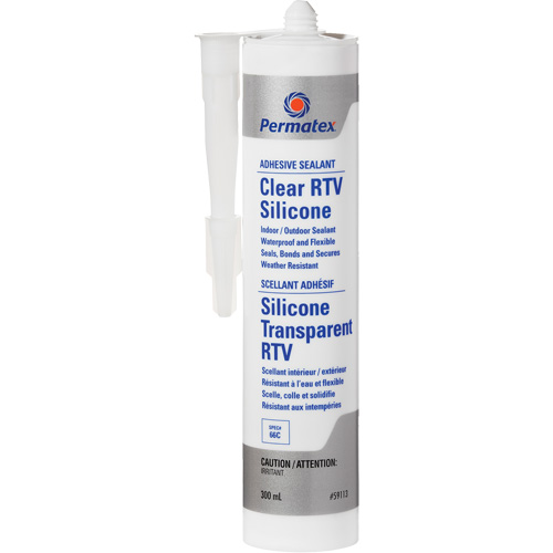 Scellant adh&eacute;sif RTV transparent, 300 ml, Cartouche, Transparent Pronet Distribution
