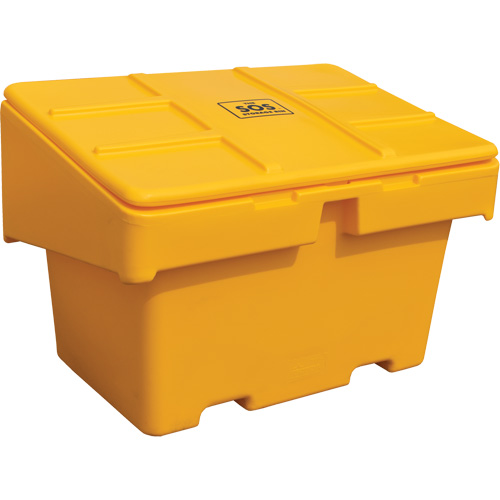 Contenants pour sel & sable SOS, Avec Moraillon, 48" x 33" x 34", 18,5 pi³, Jaune Pronet Distribution