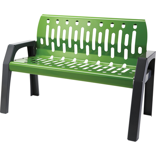 Stream Benches, Steel, 48" L x 48" W x 34" H, Green Pronet Distribution
