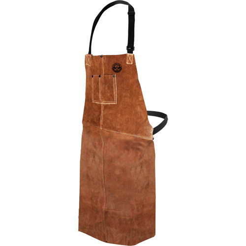 Leather Welding Apron, Bib, 36" L, Brown Pronet Distribution