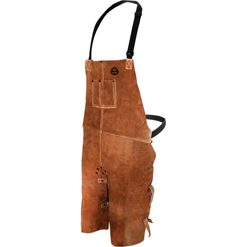 Leather Welding Apron, Split-Leg Bib, 36" L, Brown Pronet Distribution