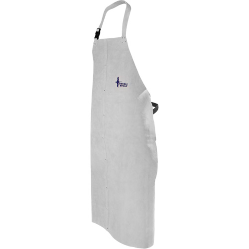 Leather Welding Apron, Bib, 52" L, Pearl Grey Pronet Distribution