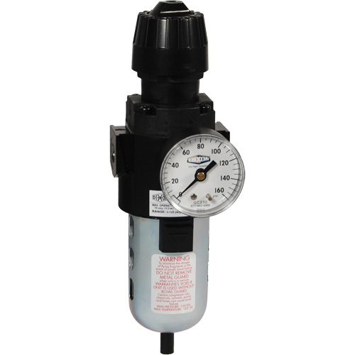 Wilkerson Compact Filter/Regulator, 1/2" NPT, 150 PSI Max. PSI, Standard Pronet Distribution