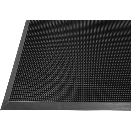 Tapis Gritstop Fingermat, Caoutchouc, Grattoir Type, Motif Textur&eacute;, 2' x 2-2/3', Noir Pronet Distribution