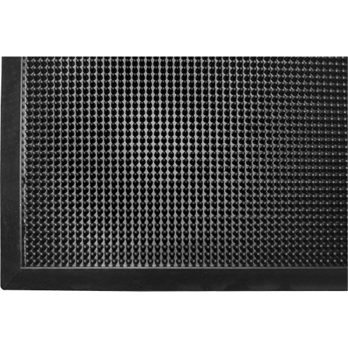 Tapis Gritstop Fingermat, Caoutchouc, Grattoir Type, Motif Textur&eacute;, 2' x 2-2/3', Noir Pronet Distribution
