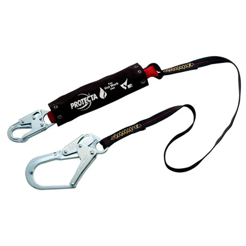 PRO Shock-Absorbing Lanyard, 6', Snap Hook Center, Snap Hook Leg Ends, Kevlar&reg; Pronet Distribution