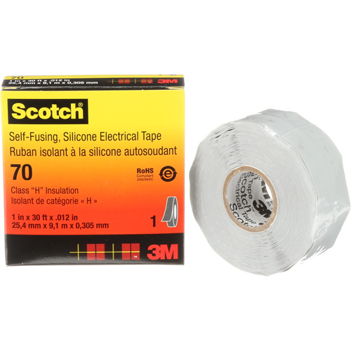 Scotch&reg; Self-Fusing Silicone Rubber Electrical Tape, 25.4 mm (1") x 9 m (30'), Grey, 12 mils Pronet Distribution