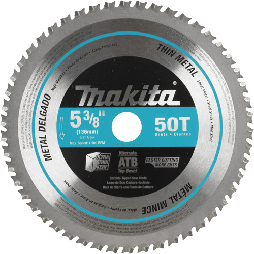 Carbide-Tipped Saw Blade, 5-3/8", 50 Teeth, Metal Use Pronet Distribution
