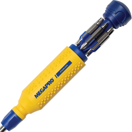 Original Stainless Steel 15-in-1 Multi-Bit Screwdriver, 8-37/50" L, Textured Handle Pronet Distribution