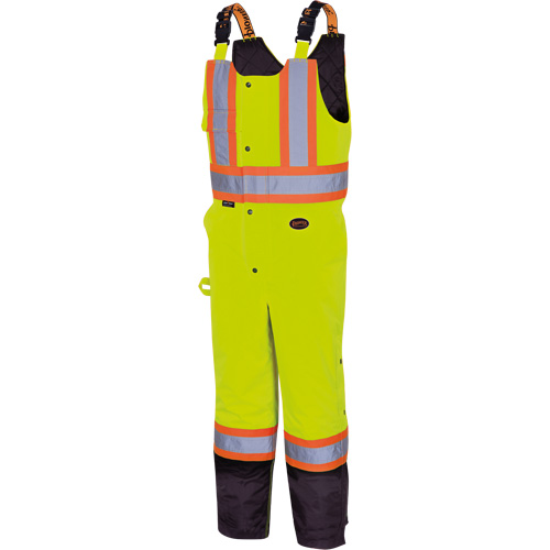 5041BB Pantalon &agrave; bretelles matelass&eacute; imperm&eacute;able, Polyester, Grand, Jaune lime haute visibilit&eacute; Pronet Distribution