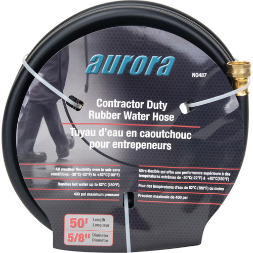 Tuyau en caoutchouc de calibre entrepreneur, Caoutchouc, 5/8" dia x 50' Pronet Distribution
