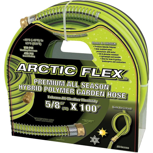 Premium Hybrid Polymer Garden Hose, PVC/Rubber, 5/8" dia. x 100' Pronet Distribution