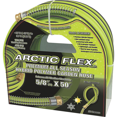 Premium Hybrid Polymer Garden Hose, PVC/Rubber, 5/8" dia. x 50' Pronet Distribution