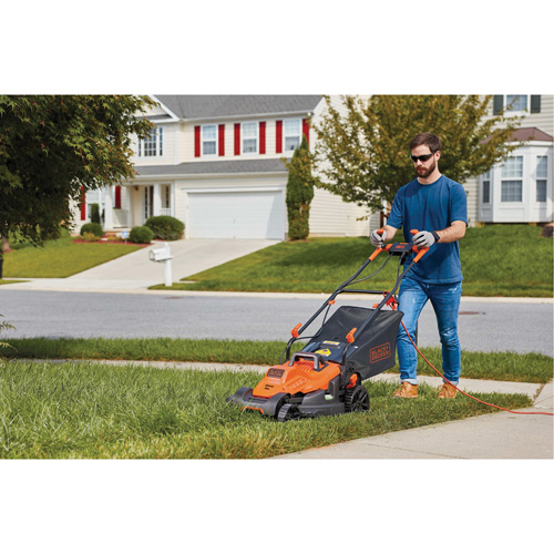 Lawn Mower with Comfort Grip Handle, Push Walk-Behind, Electric, 15" Cutting Width Pronet Distribution